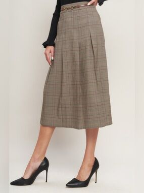 Flying Tomato Plaid Midi Skirt Size Medium NWT